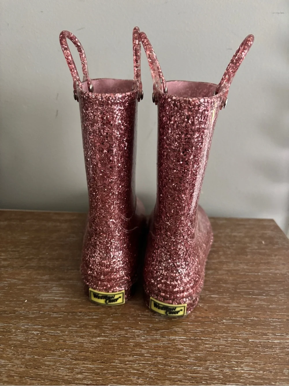 Western Chief Girls Glitter Rain Boots - Rose Pink size 1